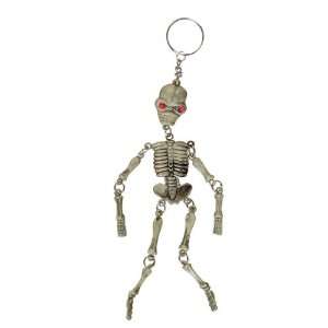  6 Skeleton Key Chain with Rhinestone Eyes Case Pack 60 