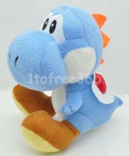 Mario Bros 7 Blue YOSHI Plush Doll Figure Toy MT107  