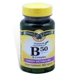 Spring Valley   Vitamin B Complex B50, Timed Release, 60 Tablets
