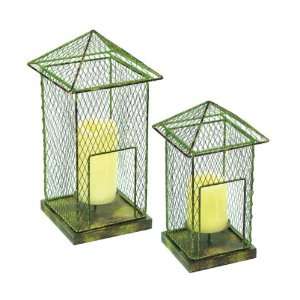    Metal Square Cage Pillar Candle Holders, Set of 2: Home & Kitchen