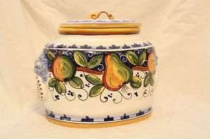 Large Custom Made, Hand Painted Limon Biscotti Jar  