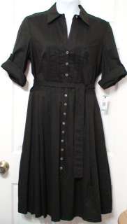 NWOT Anne Klein Black Olive 100% Cotton Dress Size 16 091819911533 