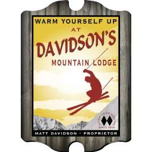  Vintage Personalized Ski Lodge Pub Sign