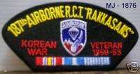 187th Airborne R.C.T. RAKKASANS Korea Veteran Patch  