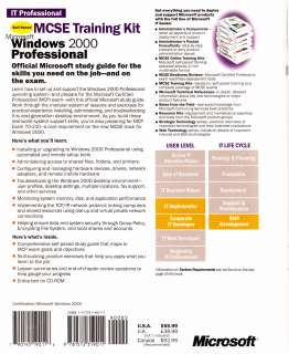   Kit Microsoft Windows 2000 Professional   Certified/Certification