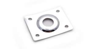 Square Rectangle Guitar Out/Input Jack Plate Chrome New  