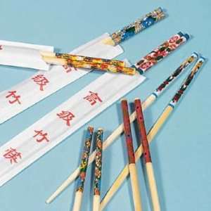  6 Pair Decorated Wood Chopsticks