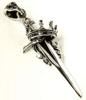 KING ARTHUR CROWN SWORD STERLING 925 SILVER PENDANT NEW  