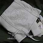   AUDREY PARCHMENT WHITE LEATHER ANDIE CINCHED TOTE BAG 17034+WALLET NEW