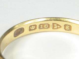ANTIQUE ENGLISH 18K GOLD DIAMOND 5 STONE RING c1905  