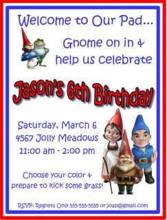 Gnomeo & Juliet Birthday Party Invitation  
