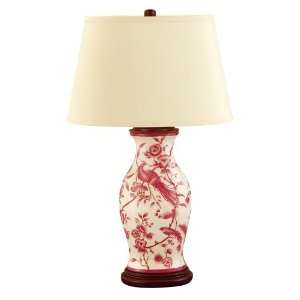  Porcelain Pink Peacock Table Lamp
