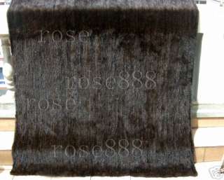   Genuine mink fur Knitted rug throw cover blanket Dark Brown  