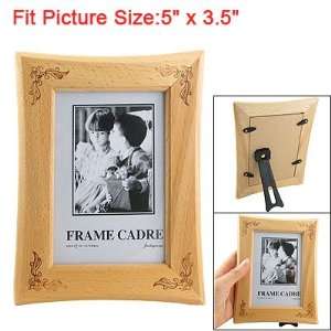  Beige Wooden Flower Pattern Wall Hanging Picture Frame 5 