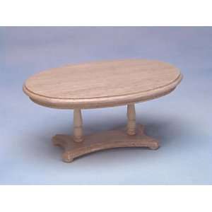    Dollhouse Miniature Oval Pedestal Table, Oak: Everything Else
