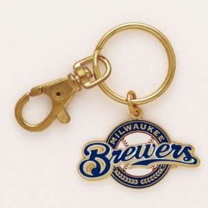 MILWAUKEE BREWERS OFFICIAL LOGO KEYCHAIN:  Sports 