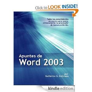  Apuntes de Word 2003 (Spanish Edition) eBook Guillermo G 