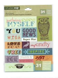 Wise Owl Word and Phrase Sticker sheet w/ 31 stickers & Copper 