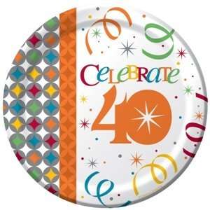  Celebrate in Style 40th Birthday 7 inch Plates 8 per Pack 