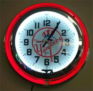 New York Yankees Neon Wall Clock 
