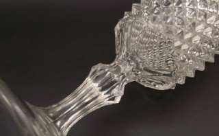 EAPG Pattern Glass Knob Stem Sawtooth Goblets  
