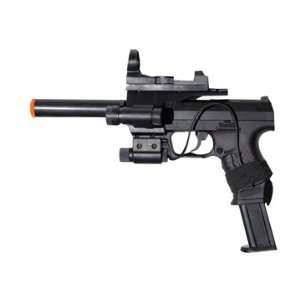   Spring Loaded Pistol Airsoft Gun with Laser + Scope: Sports & Outdoors