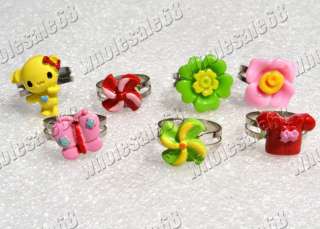 jewelry lots 99pcs mixed cartoon colorful resin rings fit kids 