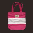   BY ABERCROMBIE & FITCH So Cal Book Tote BAG PINK WHITE STRIPE NEW