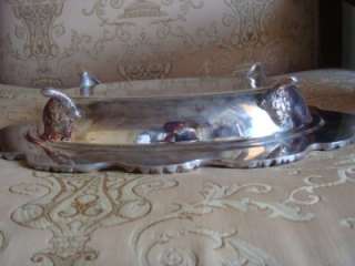 vintageTowel Candy silver plate dish bowl legs  
