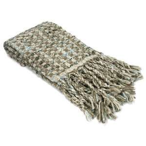  Sage Decorative Throw Blanket with Braided Fringe