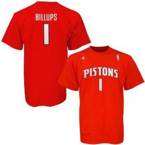   Pistons #1 Chauncey Billups Red Net Player T shirt