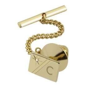  Personalized Gold Tone Tie Tac With Diamond Accent Gift Jewelry