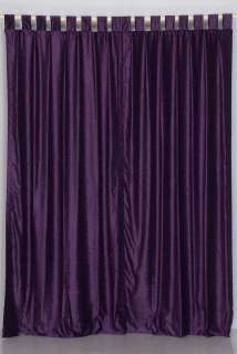 Purple   Tab Top Velvet Curtain / Drape / Panel 43 X 84 Inches   Piece 