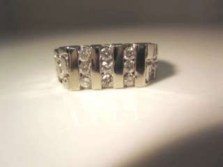 BANKRUPTCY 80% OFF MENS .35 CARAT 9 DIAMOND 14K WHITE GOLD CLASSIC 