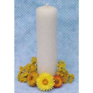  8 inch Pillar Beeswax Candle   Sand: Home & Kitchen