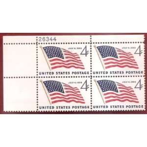  Postage Stamps U.S. Flag 4th Of July 1959 Scott 1132 Block 