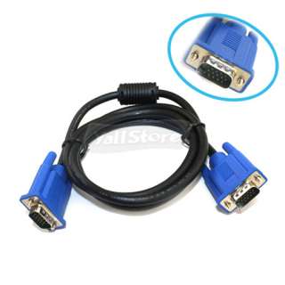 New Blue 15 Pin Monitor VGA SVGA Male Cable Cord 5FT  