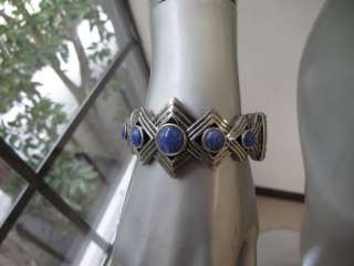 Lia Sophia Blue Lapis Resin in Matte Silver Cuff Bracelet $275  