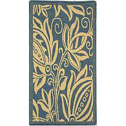 Indoor/ Outdoor Andros Blue/ Natural Rug (2 x 37)  