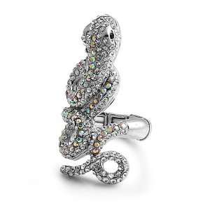  Sparkly Crystal Encrusted Snake Ring   One Size Fits Most 
