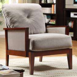 Caney Grey Microfiber Accent Chair  