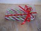   RED GREEN WHITE SWIRL GLASS CANDY CANE CHRISTMAS TREE ORNAMENTS 8 LONG