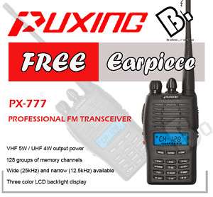 Puxing PX 777 UHF 465 520 Pro Ham radio + Free Earpiece  