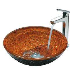 Vigo Amber and Gold Glass Vessel Sink and Faucet Set  Overstock