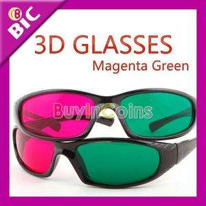 Magenta Green Cyan Plastic 3D Glasses 3 D Dimensional  