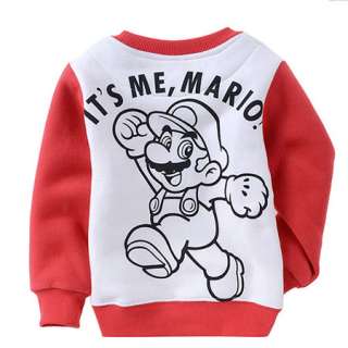 NWT Red Boys Super Mario Fleece Top Sweatshirt 2 8 yrs 811007  