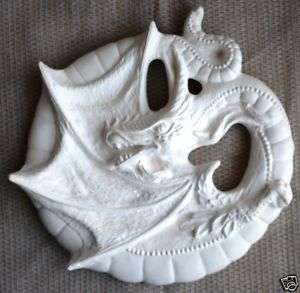   Bisque Dragon Wall Plaque Lakeland Mold 316 U Paint Ready To Paint
