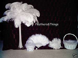 Ostrich Feather Centerpieces W/ Bouquet, Baskets & Fan  