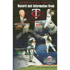  2003 Minnesota Twins Media Guide MLB Baseball MLB Books