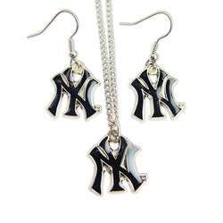 New York Yankees Necklace and Earrings Set  